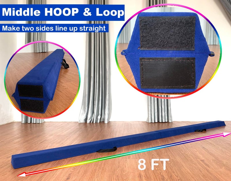 Marfula 8 FT / 9 FT Folding Balance Beam Gymnastics Floor Beam - Extra Firm - Suede Cover - Anti Slip Bottom with Carry Bag For Kids/Adults Home Use - Image 5